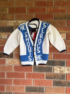 Handmade Hockey Cardigan youth large or women’s small